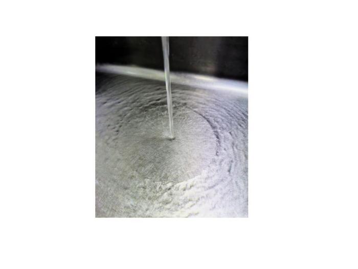 Hydraulic jump in a kitchen sink.