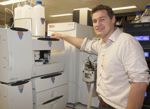 Professor James McCullagh with IC-MS. Credit Isabelle Legge
