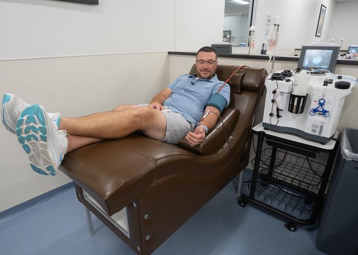 Antonio Savino donates plasma regularly at the BioLife Plasma Services
