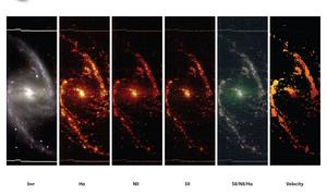 Six views of the spiral galaxy NGC 1365