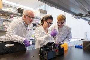 Professor Craig Simmons and students in his lab