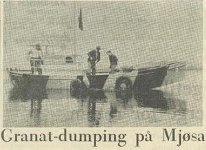 Grenade dumping in Lake Mjøsa