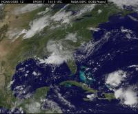 GOES-12's Image of Ana on Aug. 17 at 12:15pm EDT