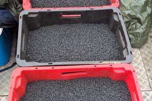 Sediment remediation, activated charcoal pellets.