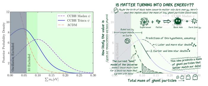 Neutrino mass through the lens of cosmologically coupled black holes