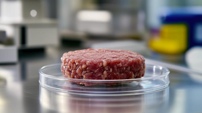 Lab-grown beef burger