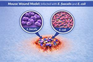 A mouse wound infection model demonstrating wounds infected with E. faecalis have dampened immunity