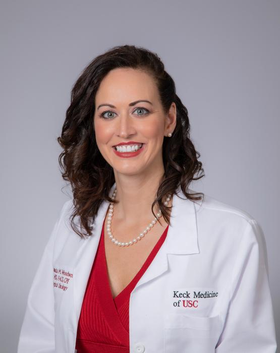 Amanda M. Woodworth, MD, director of breast health at Keck Medicine of USC and Henry Mayo Newhall Hospital in Santa Clarita, and co-investigator of the trial.