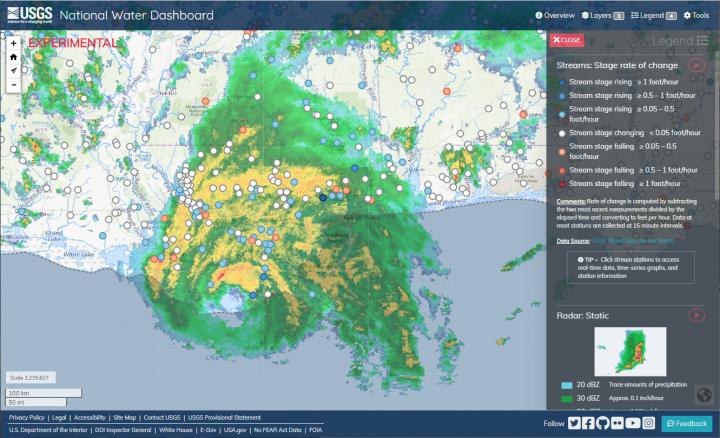 USGS National Water Dashboard Captures Hurricane Zeta's Landfall