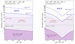 The new physics scale accessible to experiments searching for ∆Lℓ = 2 processes.