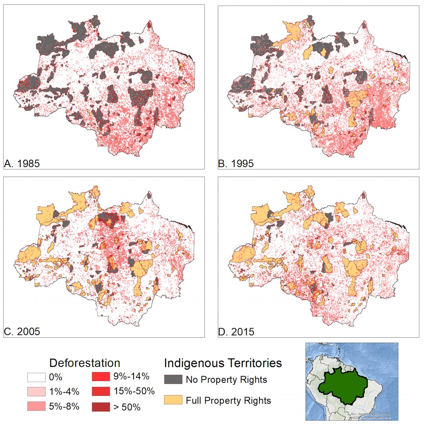 Indigenous territories and deforestation in the Brazilian Amazon