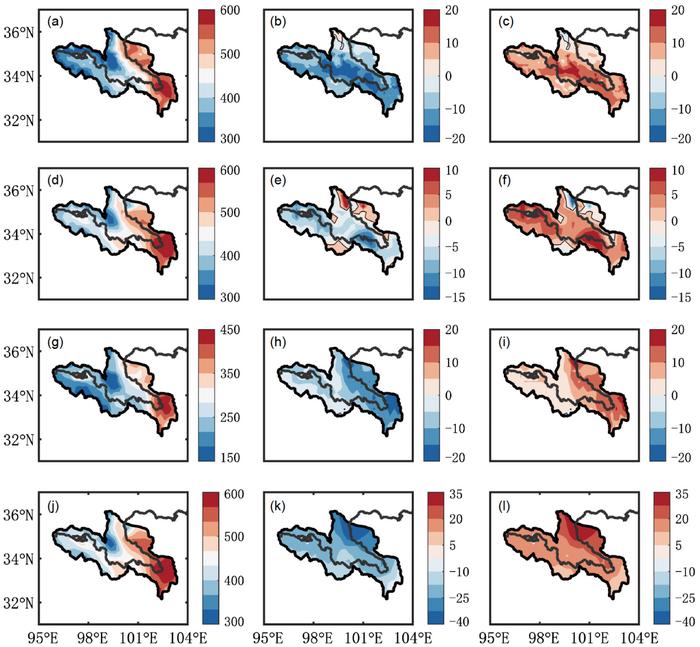 Spatial distributions of the actual evaporation in the source region of the Yellow River