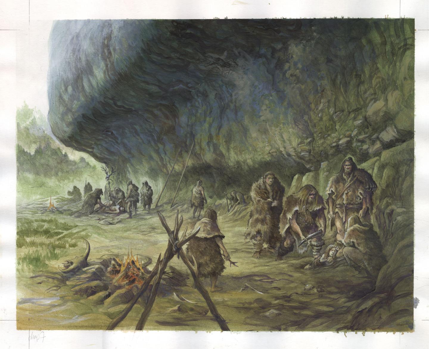 A Neandertal burial (reconstruction)