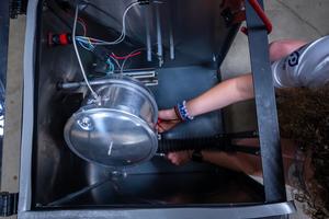 student working on prototype
