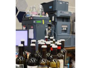 A collection of wines being analyzed for their tannin fingerprints