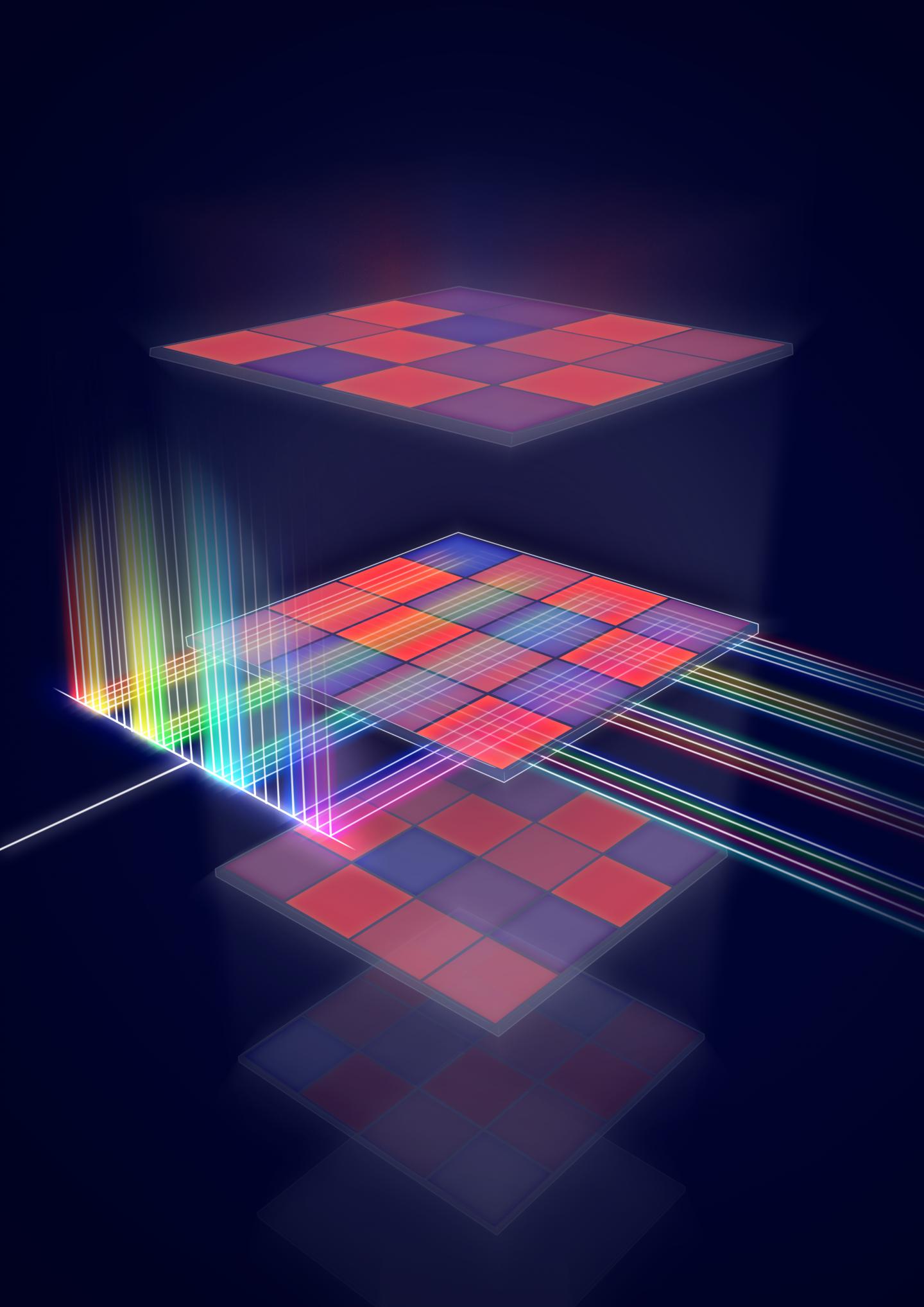 Schematic representation of a processor for matrix multiplications that runs on light.