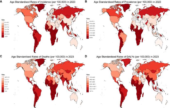 Global Distribution of Cervical Cancer Burden in 2023