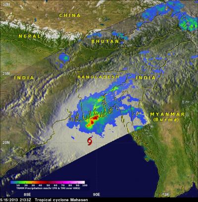 TRMM Pass of Mahasen on May 15