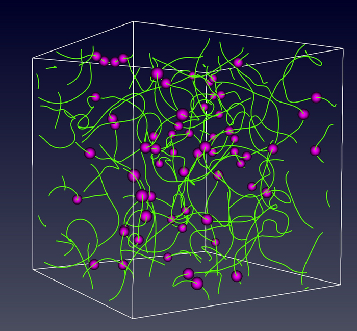 Snapshot of simulated quantum turbulence