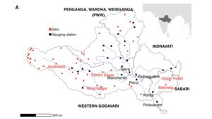 Map of the Godavari River basin, Peninsular India