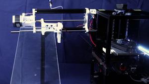 Soft robot being printed and walking