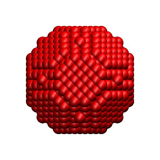 Nanoparticle with crystal facets during collision