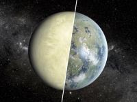 Illustration of Earth and Venus