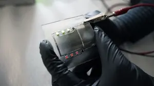 The recyclable circuit created by teams from the Department of Mechanical Engineering and the Department of Chemistry