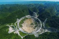 The 500 meter Aperture Spherical Telescope (FAST) under construction.