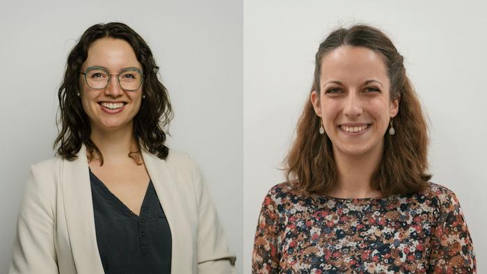 Young scientists Dr. Bianca Schacherl and Dr. Laura Marie Helleckes have received grants for their projects from the Carl Zeiss Foundation. (Photos: Phil Dera (left); Imperial Coll. London, (right))