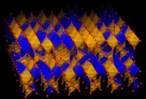 Schematic oxygen breathing in the new crystal, SrFe0.5Co0.5O2.5