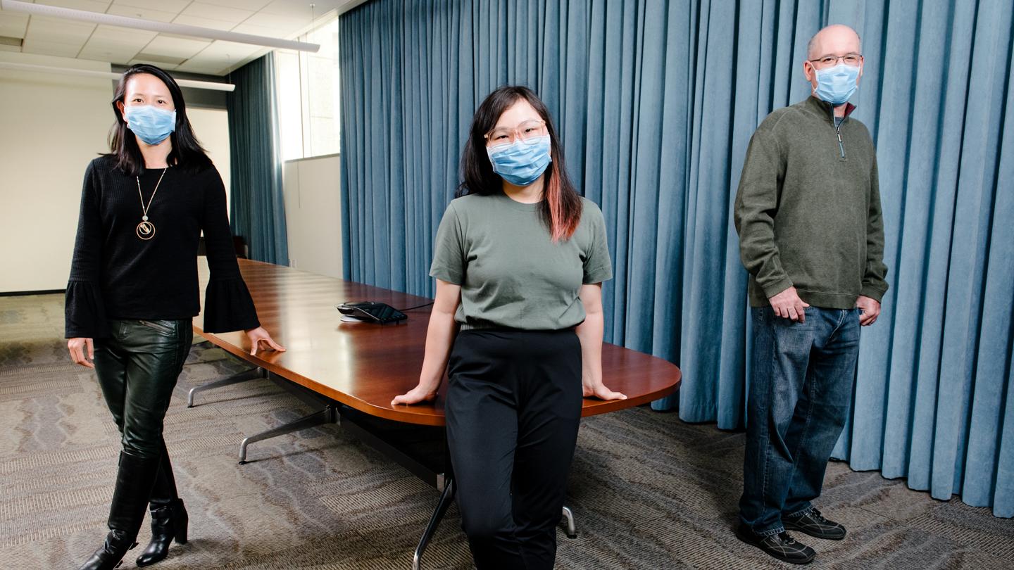 Gladstone scientists Nadia Roan, Xiaoyu Luo, and Jason Neidleman