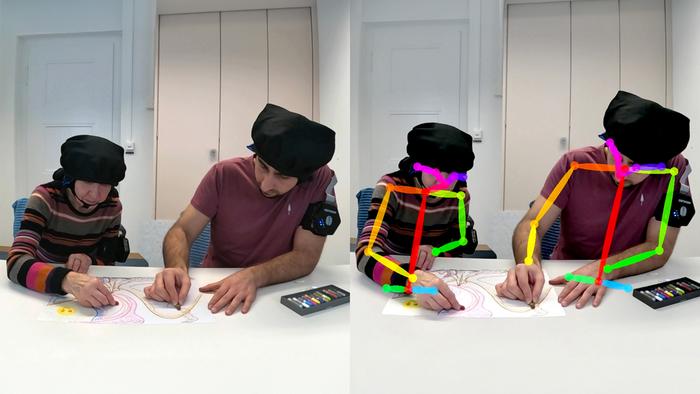 Brain activity while drawing together