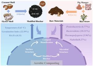 Oyster shell-functionalized biochar enhanced compost humification during the co-composting of pig manure with rice straw