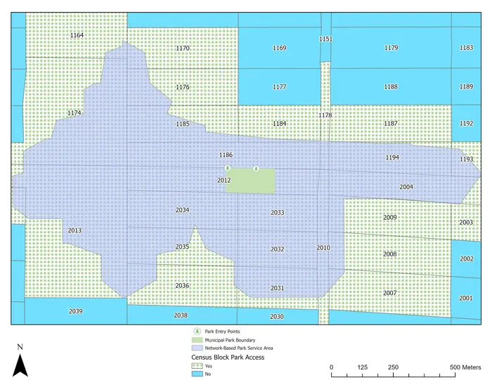 Urban green spaces map