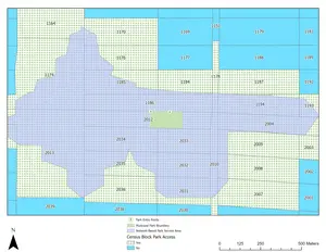 Urban green spaces map