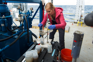 Field studies on the high seas in the Gulf of Mexico.