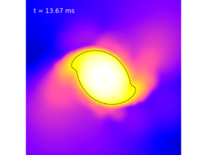 Postmerger phase of a neutron star coalescence.