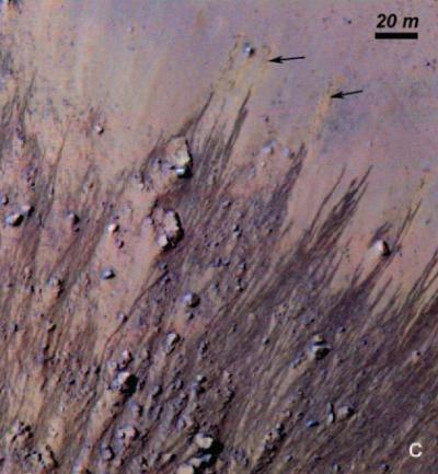 Martian Slopes Sprout Dark Streaks in Warm Seasons (4 of 5)