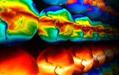 Multiple Earths in Various Colors
