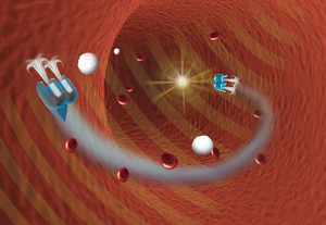 Micro-robots propelled by air bubbles and ultrasound