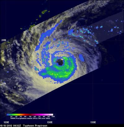 Typhoon Prapiroon's South-Sided Rainfall