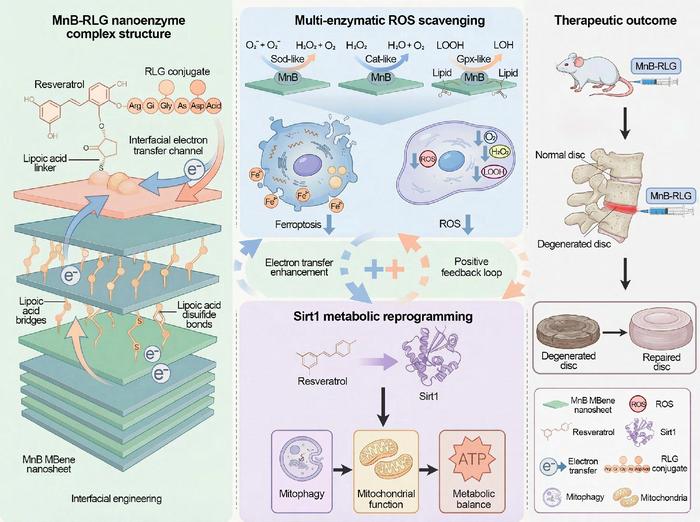 MnB-RLG coordinates antioxidant catalysis and mitochondrial protection to alleviate disc degeneration