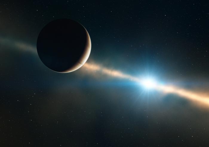 An artist’s impression of Beta Pic b’s location in the Beta Pic planetary system.