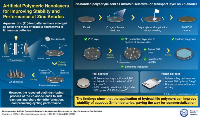 Proposed zinc-bonded polyacrylic acid layer for zinc anodes