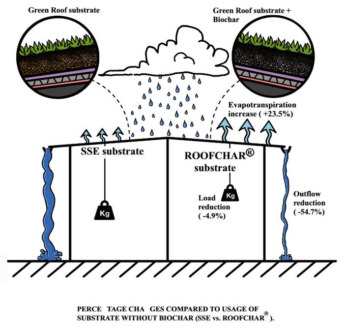 Quantifying the benefits of incorporating biochar in green roof substrates: field study on the highrise rooftop in temperate climate setting