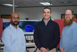 Principal investigative team of power engineers (left to right) includes Chandu Bolisetti (INL), Jon Bender from W. E. Gundy and Associates (WEGAI) and Bjorn Vaagensmith (INL).