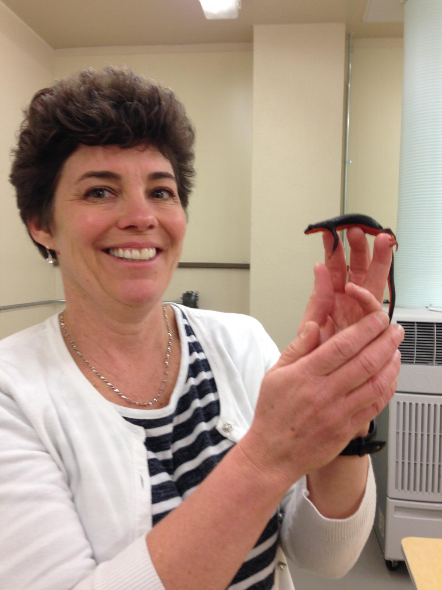 Dr. Karen Lips Lips with an <i>Ensatina</i>