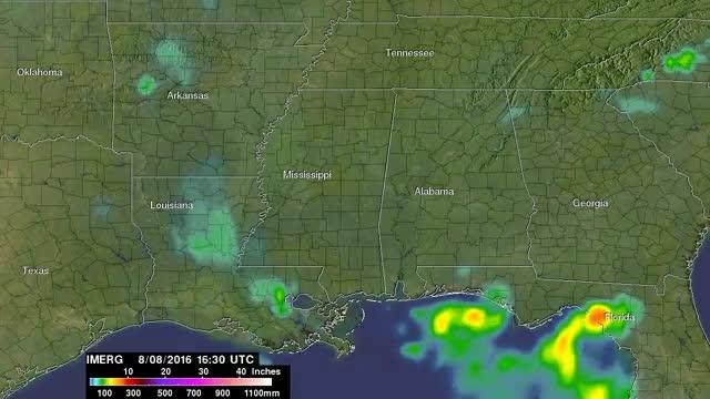 IMERG Data Video Shows Flooding in Louisiana