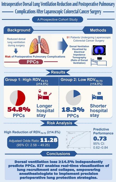 Intraoperative Dorsal Lung Ventilation Reduction and Postoperative Pulmonary Complications After Laparoscopic Colorectal Cancer Surgery